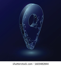 3D navigation point isolate icon on white background vectori llustration isometric 