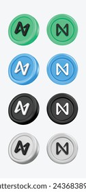 3d NEAR Protocol Cryptocurrency Coin (NEAR) on white background.  banner. Vector illustration.