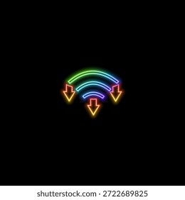 3D Neon Effect Wifi Ban Verbotssymbol.