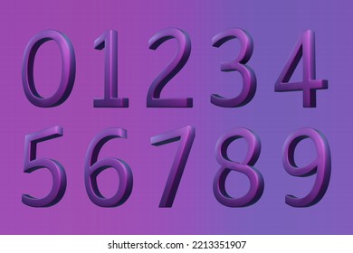 3d Neon Isometric Purple Number. Futuristic Neon Count Down Vector Illustration, Digital Design For Web E-commerce Sales Promotion, Abstract Symbol Typography