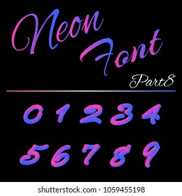 3D Neon Led Font. Liquid Matte Rounded Type. Tube Hand-Drawn Lettering.  Multicolor Ultraviolet Colors. 3D render of bubble font with glint.
