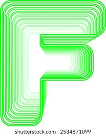 3D Neon LED Line Letter Alphabet Vector Element F