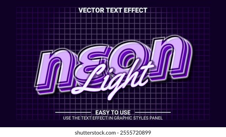 3d neon light editable text effect
