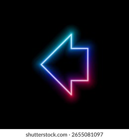 Seta de luzes neon 3D. Resumo O Conceito De Crescimento Inicial De Negócios Minimalista É Um Contexto. Luzes coloridas de néon em forma de seta ascendente. Ilustração de Lucro e Vetor de Investimento..