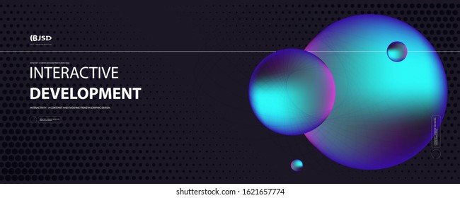 3d neon space modern abstract liquid poster design, abstract design for web landing