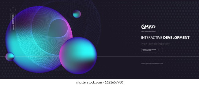3d neon space modern abstract liquid poster design, abstract design for web landing