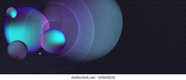 3d neon space modern abstract liquid poster design, abstract design for web landing