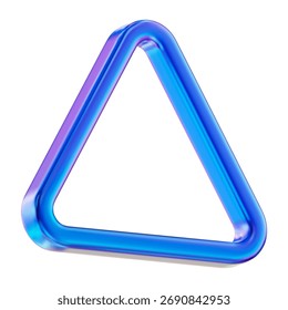 Forma de triángulo de neón 3D. Figura holográfica y2k. Ilustración vectorial de stock sobre fondo aislado.