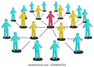 3d network team men. Partnership technology concept. Vector illustration.