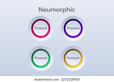 3D Neumorphic Botton For Web Design.