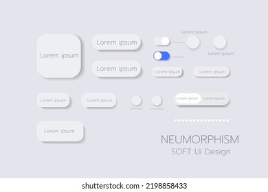 3D Neumorphic Soft UI Design. 3D Bottons.