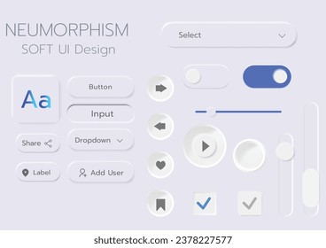 Diseño de IU Neumorphic Soft 3D. Botones 3D.