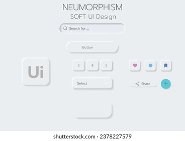 Diseño de IU Neumorphic Soft 3D. Botones 3D.