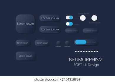 Diseño de UI suave neumórfico 3D. Botones 3D.