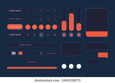 Diseño de UI suave neumórfico 3D. Botones 3D.