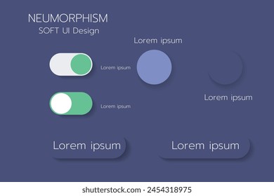 Diseño de UI suave neumórfico 3D. Botones 3D.