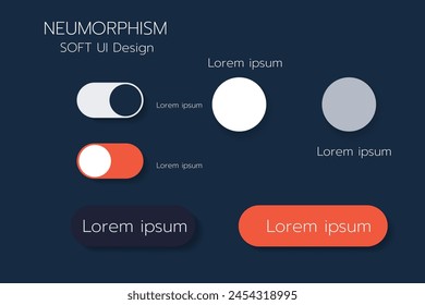 Diseño de UI suave neumórfico 3D. Botones 3D.