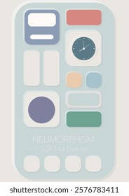 3D Neumorphic Soft UI Design. 3D Bottons.