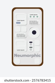 3D Neumorphic Soft UI Design. 3D Bottons.
