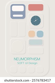 3D Neumorphic Soft UI Design. 3D Bottons.