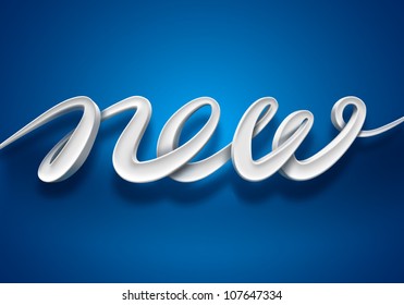 3d New typography. Vector