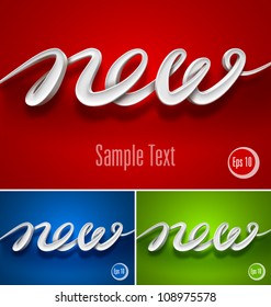 3d New typography. Vector