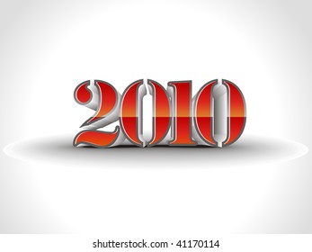 3d new year 2010  in white background. Vector illustration