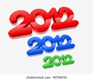 3d new year 2012 design element. Vector illustration