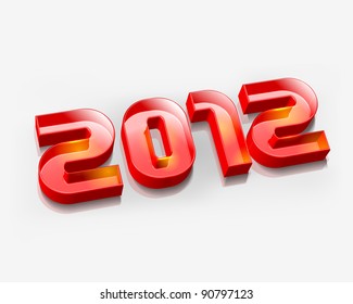 3d new year 2012 design element. Vector illustration