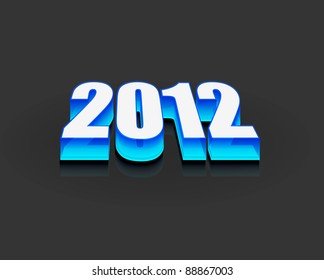 3d new year 2012 in white background. Vector illustration