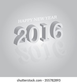 3D. New Year 2016 . Happy new year greeting with number 2016  and curl Collection of design elements.vector illustration.