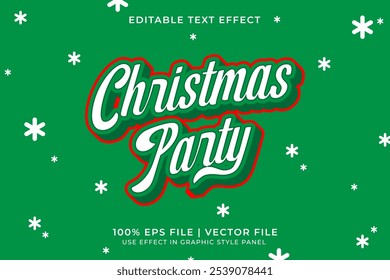 3D New Year or Christmas Vector Text Effect. Holiday text effect 