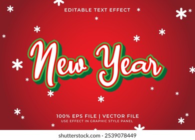 3D New Year or Christmas Vector Text Effect. Holiday text effect 