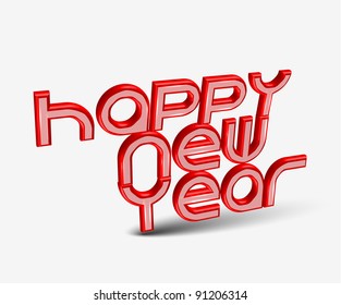 3d new year design element. Vector illustration