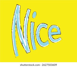 3D nice word in blue