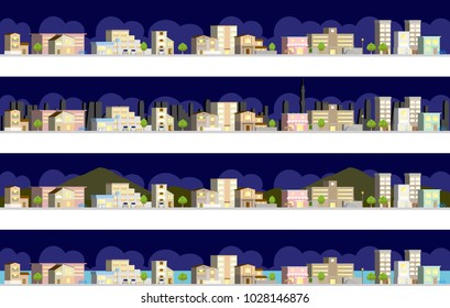 3D Night view of the city