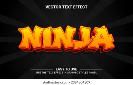 3d ninja editable text effect