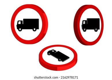 3D no buses traffic sign vector set, isolated on white background, traffic rules concept, circle traffic sign collection from different angles, driver signboards, no buses warning signs