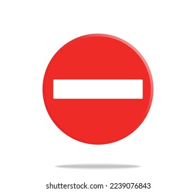 3d no entry sign, vector design with universal traffic sign meaning no entrance