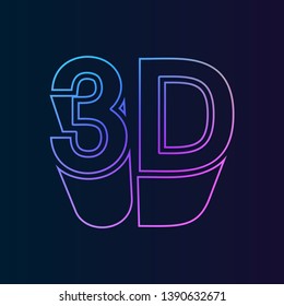 3D nolan icon. Simple thin line, outline vector of Cinema icons for UI and UX, website or mobile application