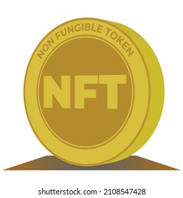 3D Nonfungible token NFT bitcoin vector design. Illustrator EPS 10