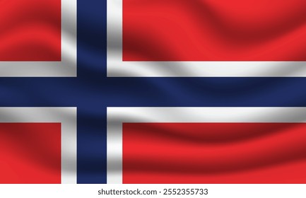 3d Norwegian Flag waving banner background