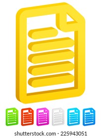 3d note, notice icon