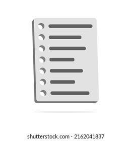 3D-Notenpapier im minimalen Cartoon-Stil