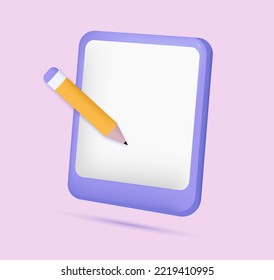 3D notebook for notes vector