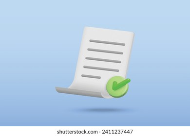 3d notepad and check mark icon vector illustration design. Approve concept on blue background. 