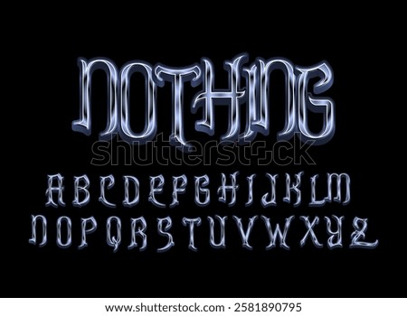 3d nothing chrome psycho glossy metallic metal gothic text effect