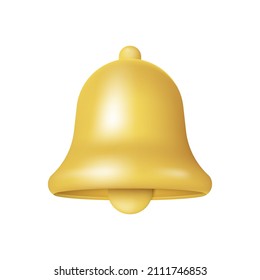 3d notification bell icon. Social media reminder. Realistic vector icon. Vector illustration. Eps 10.