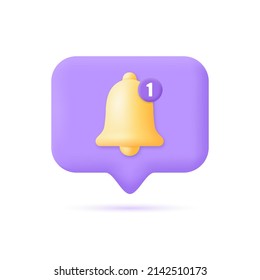 Icono de timbre de notificación. Campaña amarilla con una nueva notificación para recordatorio en medios sociales. ilustración vectorial aislada en fondo blanco.

