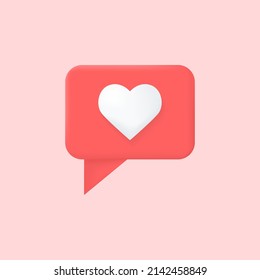 3D notification like realistic vector concept isolated. Trendy modern design illustration 